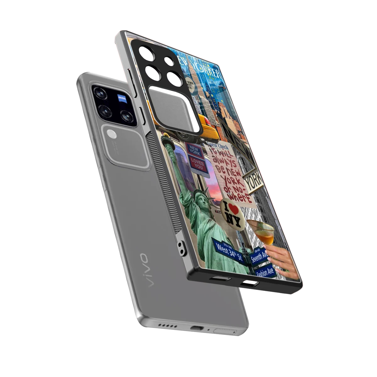 NY Forever sleekvivo v30 pro cover with tempered glass back and TPU edges
