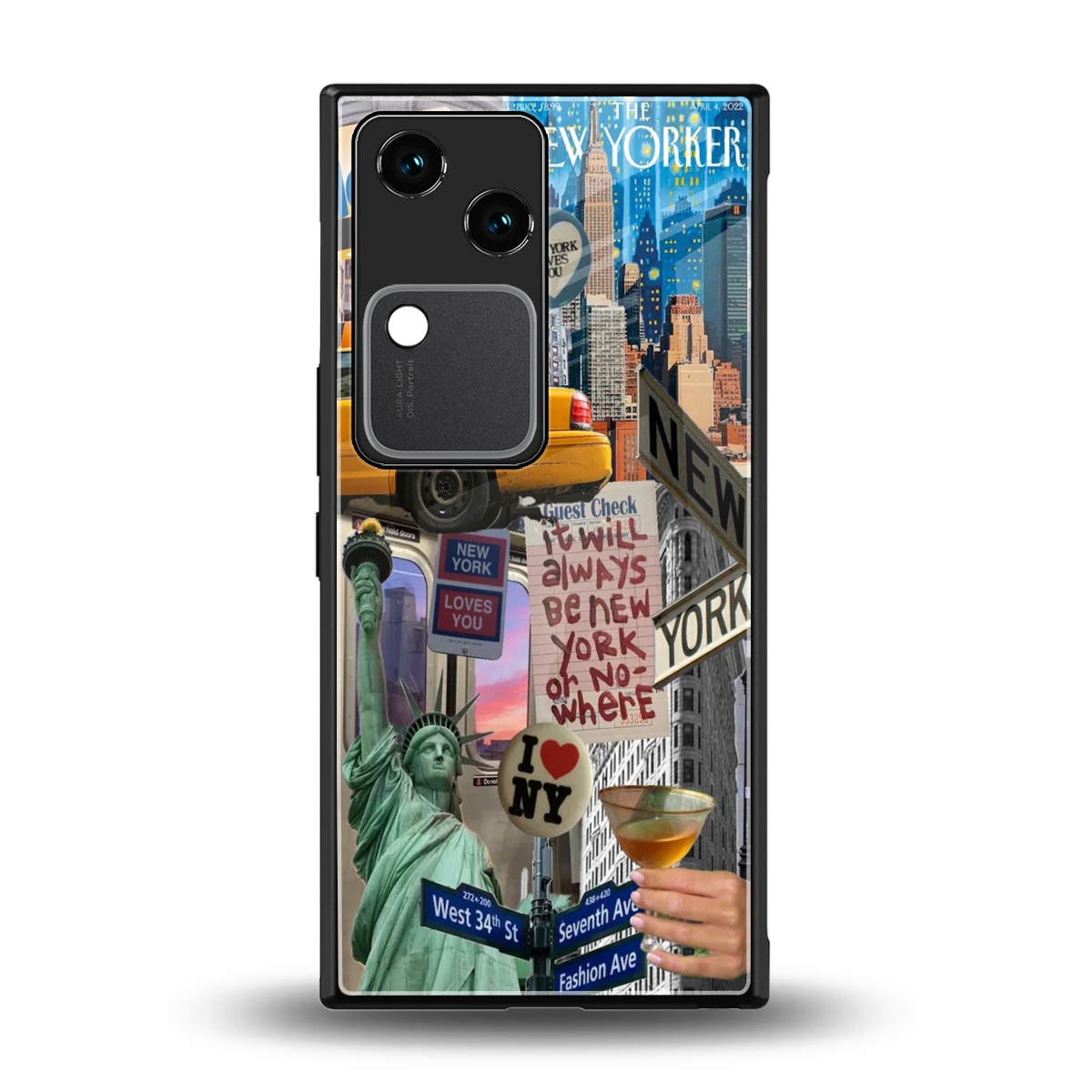 NY Forever back phone cover | glass case for vivo v30