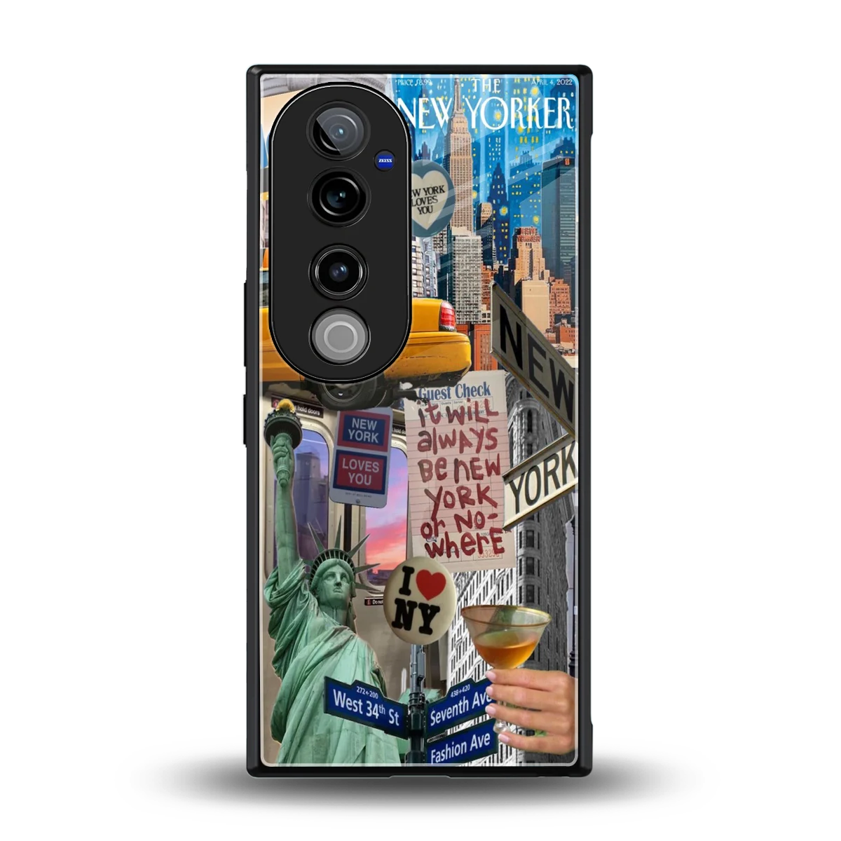 NY Forever back phone cover | glass case for vivo v40 pro