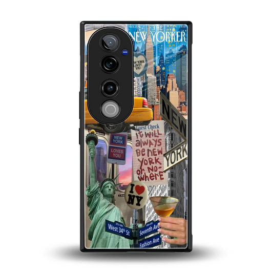 NY Forever back phone cover | glass case for vivo v40 pro