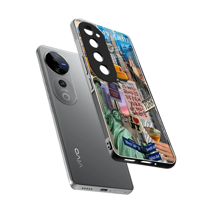 NY Forever sleek vivo v40 pro cover with tempered glass back and TPU edges