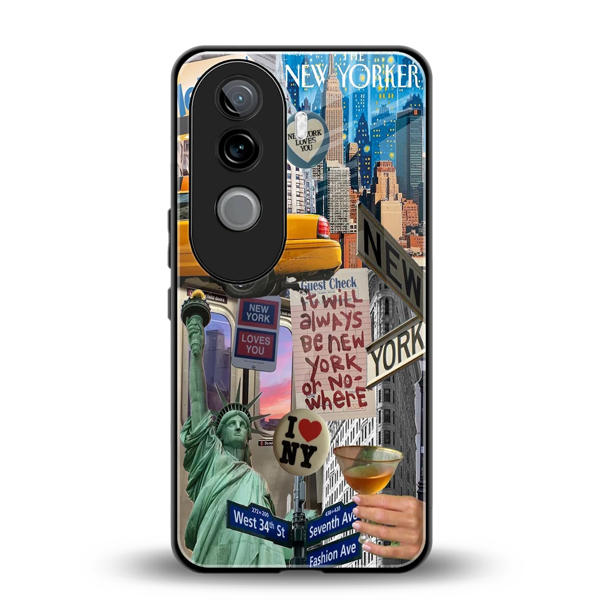 NY Forever back phone cover | glass case for vivo v40e