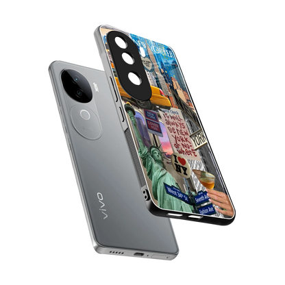 NY Forever sleek vivo v40e cover with tempered glass back and TPU edges