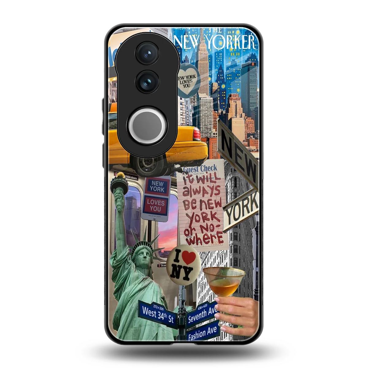 NY Forever back phone cover | glass case for vivo v50