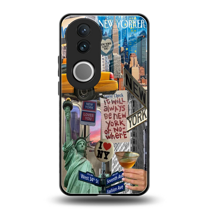 NY Forever back phone cover | glass case for vivo v50
