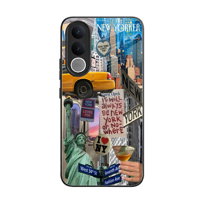NY Forever back phone cover | glass case for vivo v70 fe