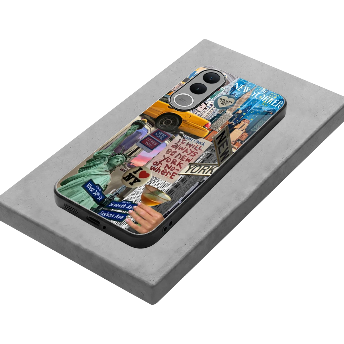 NY Forever stylish phone case for vivo v70 fe | glossy glass and slim fit