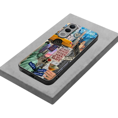 NY Forever stylish phone case for vivo v70 fe | glossy glass and slim fit