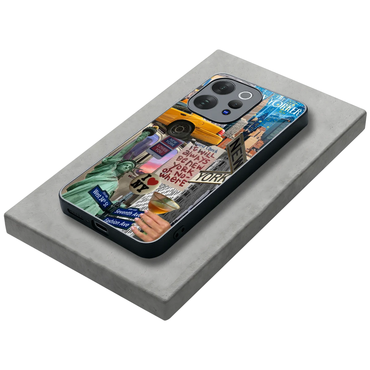 NY Forever stylish phone case for vivo v70 | glossy glass and slim fit