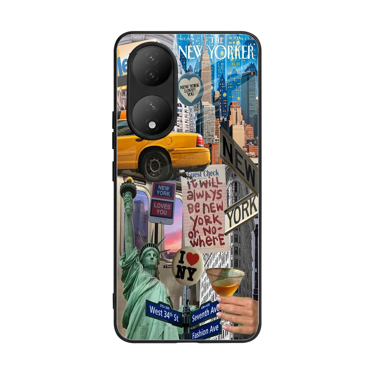 NY Forever back phone cover | glass case for Vivo-y100