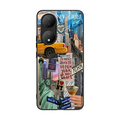 NY Forever back phone cover | glass case for Vivo-y100