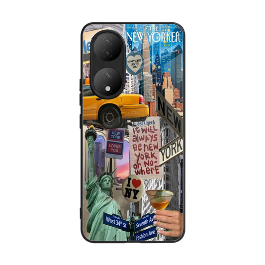 NY Forever back phone cover | glass case for Vivo-y100