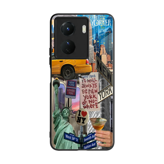 NY Forever back phone cover | glass case for vivo y16