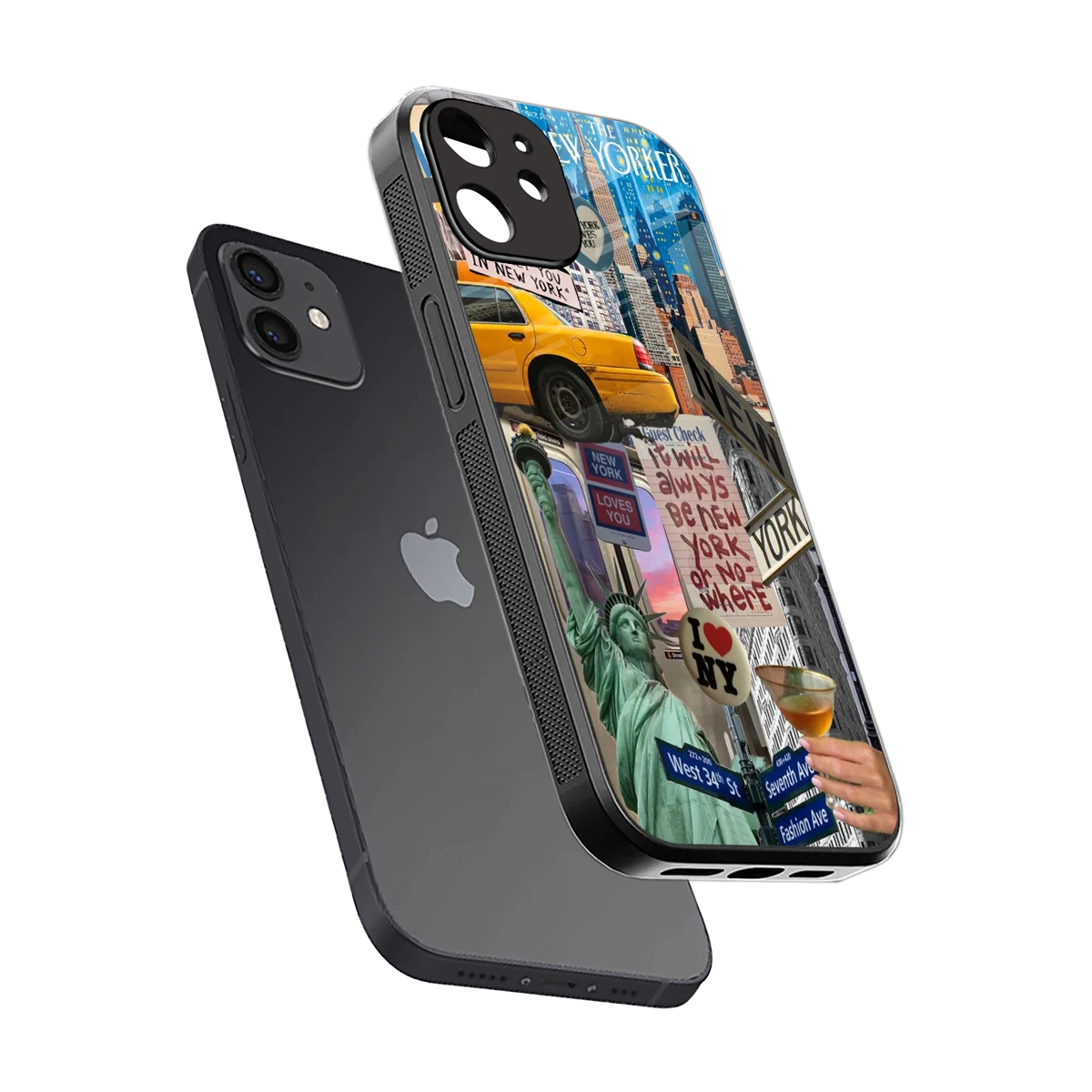 NY Forever sleek iphone 11 cover with tempered glass back and TPU edges