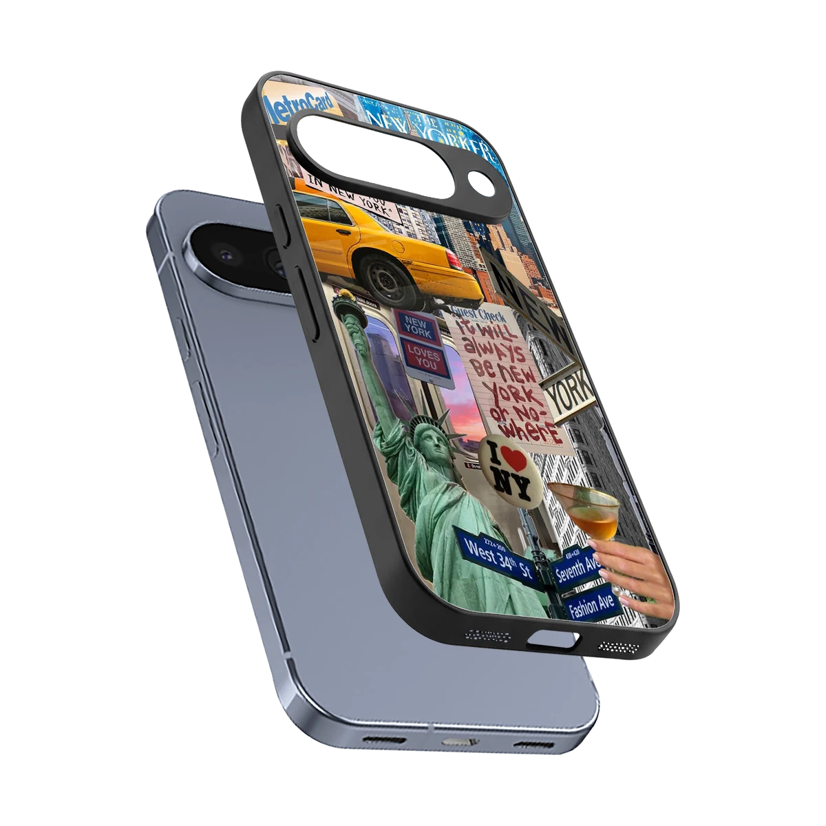 NY Forever sleek google pixel 10 cover with tempered glass back and TPU edges