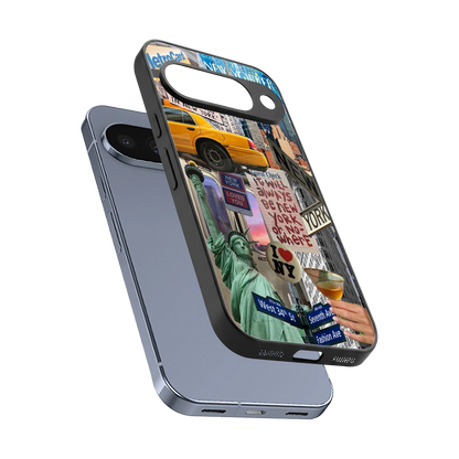 NY Forever sleek google pixel 10 cover with tempered glass back and TPU edges