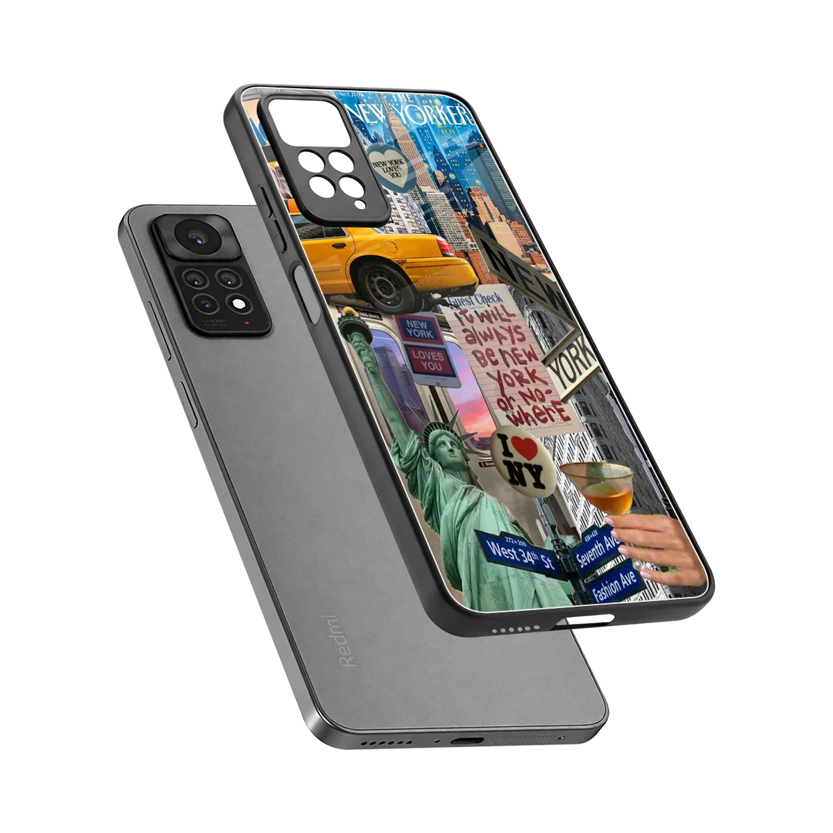 NY Forever sleek redmi note 11 pro cover with tempered glass back and TPU edges