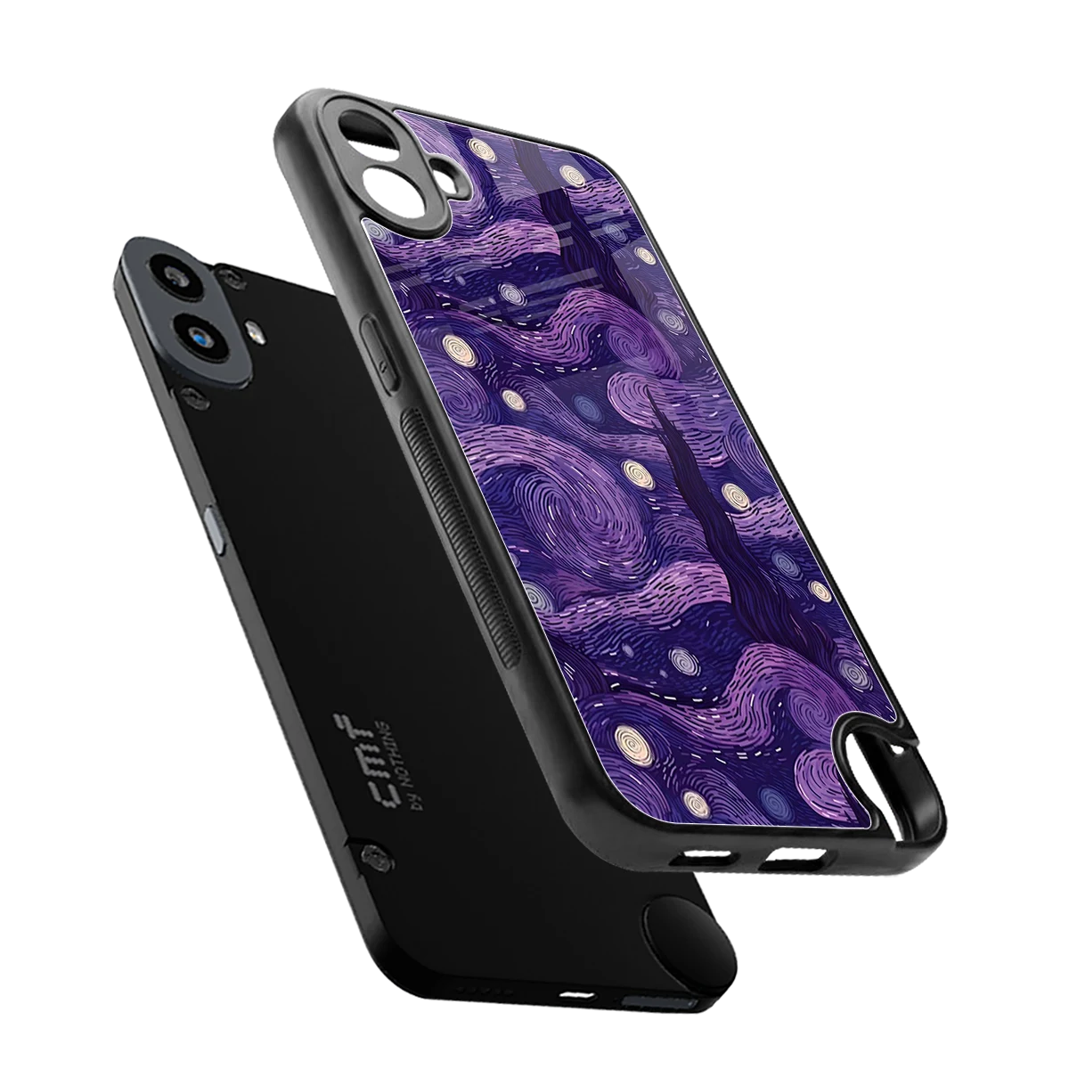 Nebula Galaxy sleek cmf nothing phone 1 cover with tempered glass back and TPU edges