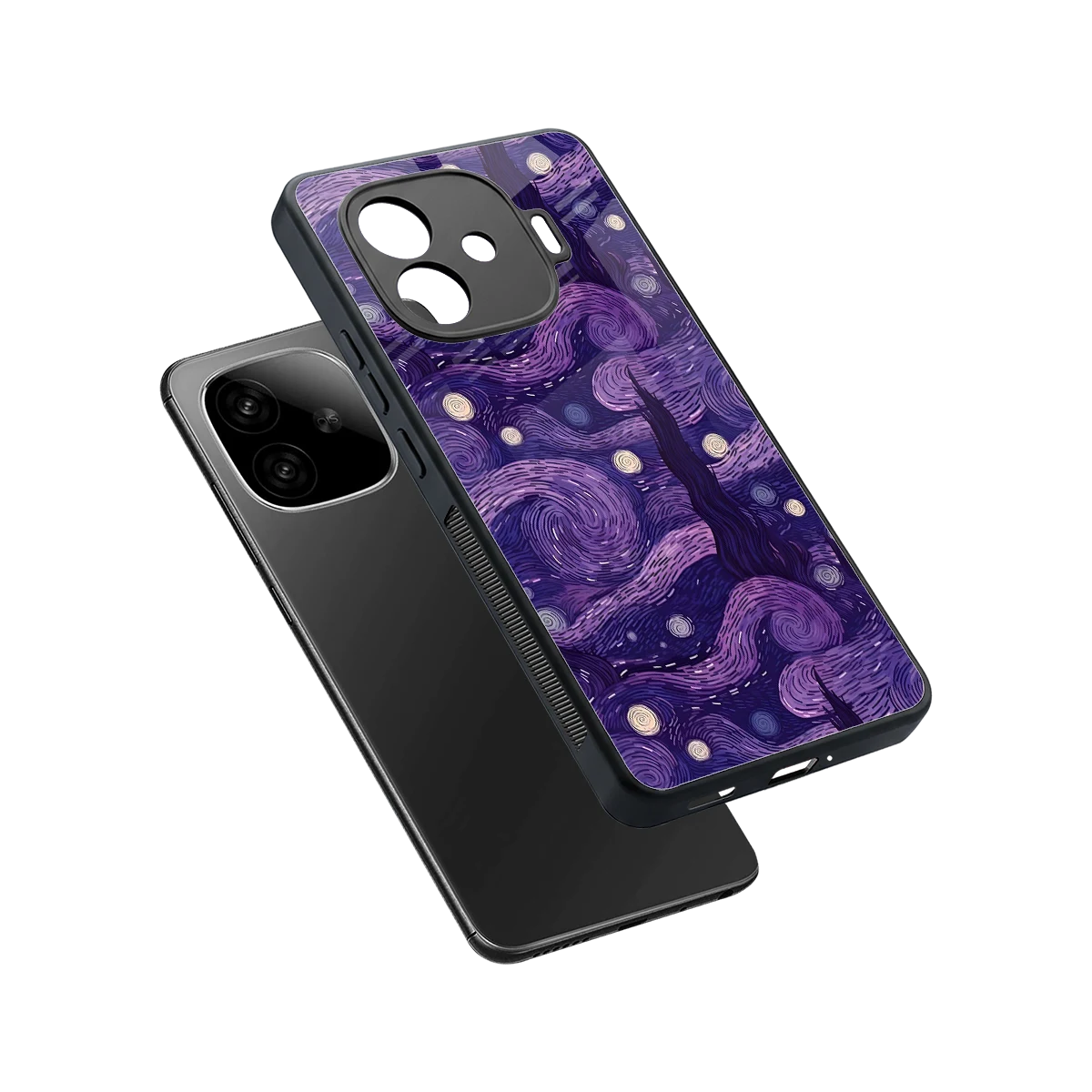 Nebula Galaxy sleek iqoo neo 10r 5g cover with tempered glass back and TPU edges