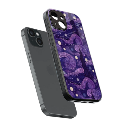 Nebula Galaxy sleek iphone 15 cover with tempered glass back and TPU edges