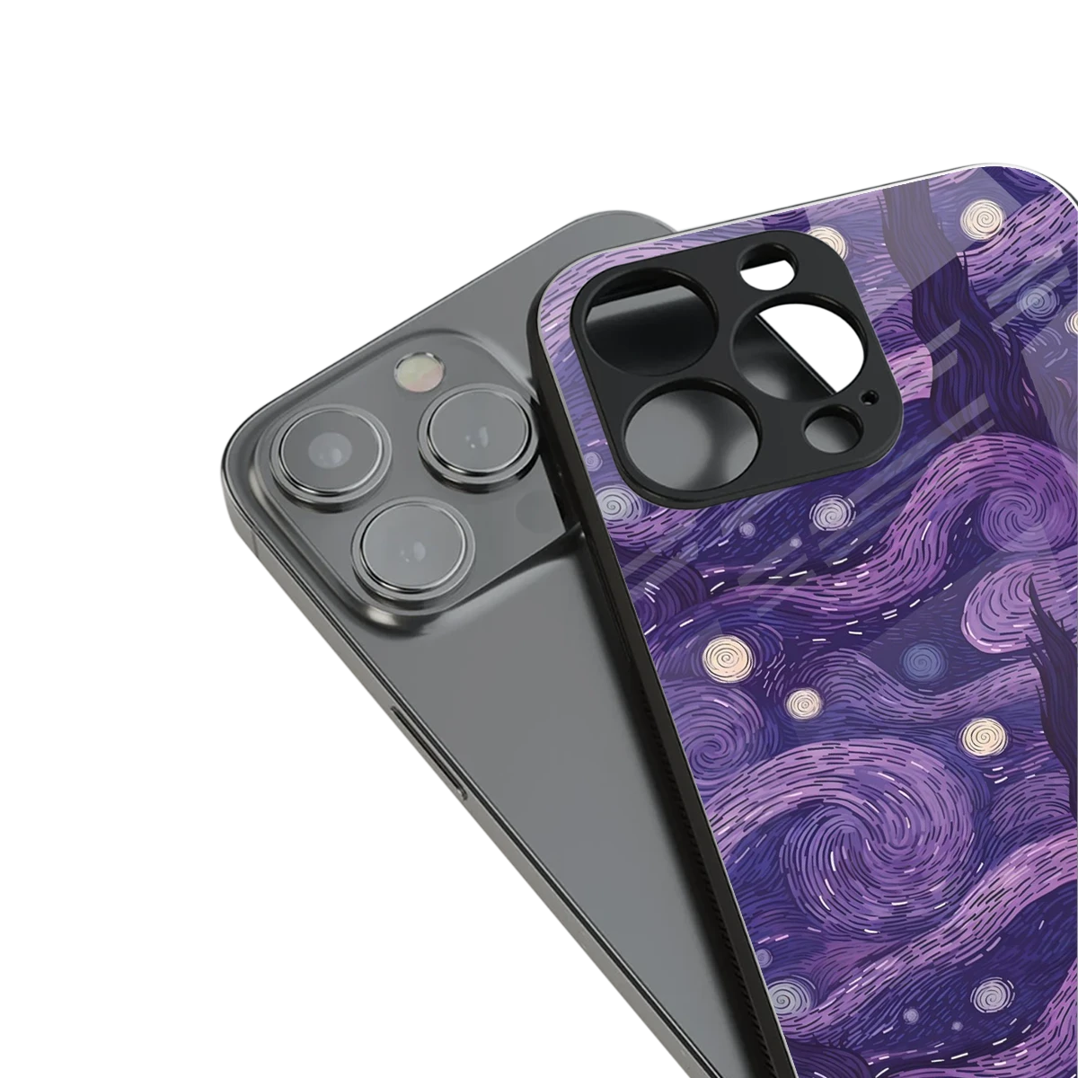 Nebula Galaxy stylish phone case for iphone 15 | glossy glass and slim fit