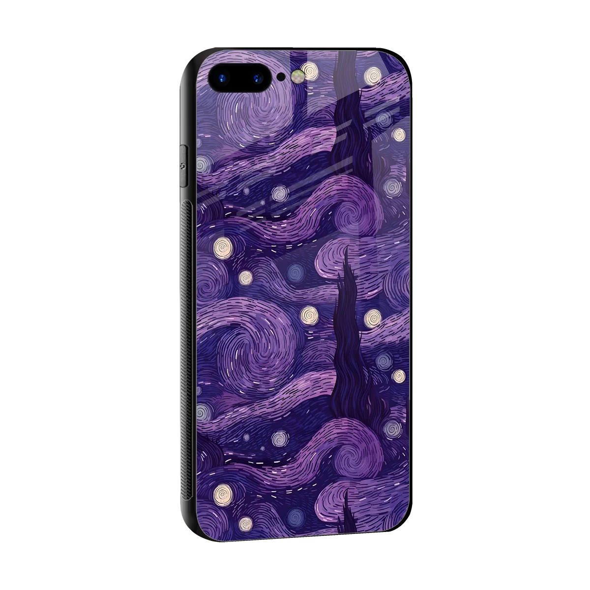 Nebula Galaxy sleek iphone 7 plus cover with tempered glass back and TPU edges