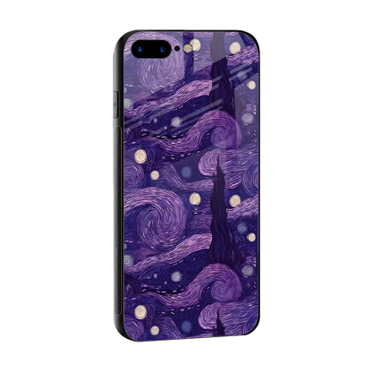 Nebula Galaxy sleek iphone 7 plus cover with tempered glass back and TPU edges