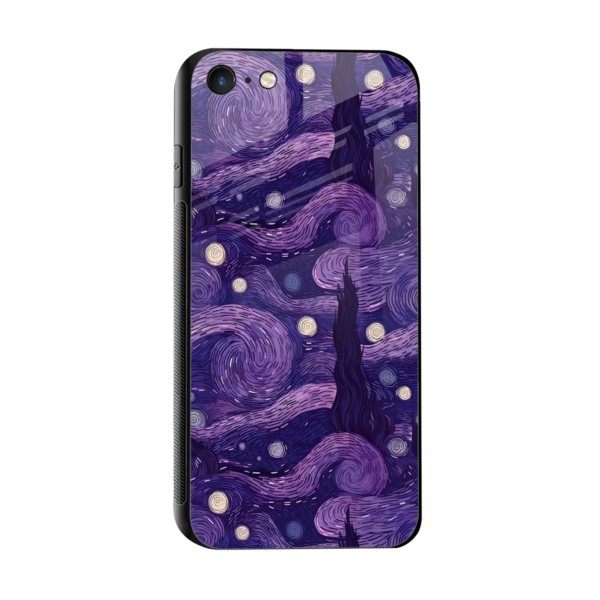 Nebula Galaxy sleek iphone 7 cover with tempered glass back and TPU edges