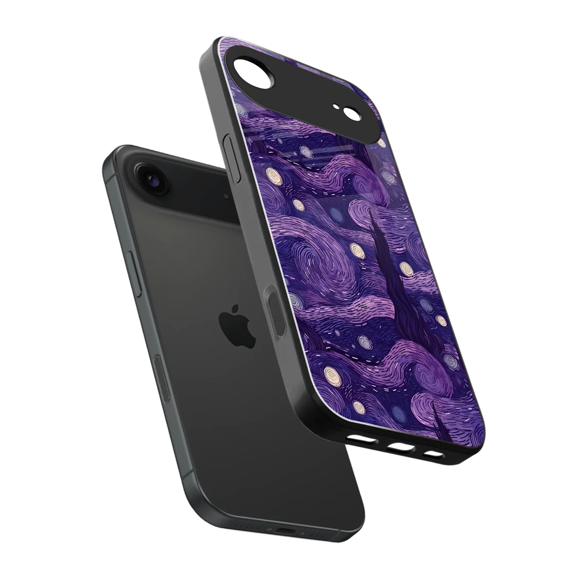 Nebula Galaxy sleek iphone air cover with tempered glass back and TPU edges