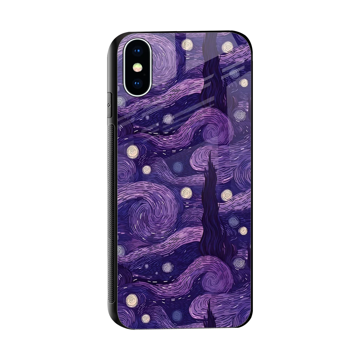 Nebula Galaxy sleek iphone x cover with tempered glass back and TPU edges