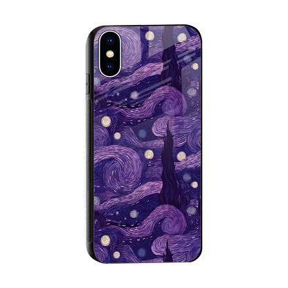 Nebula Galaxy sleek iphone x cover with tempered glass back and TPU edges