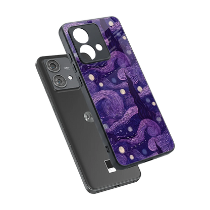 Nebula Galaxy sleek motorola edge 40 neo 5g cover with tempered glass back and TPU edges