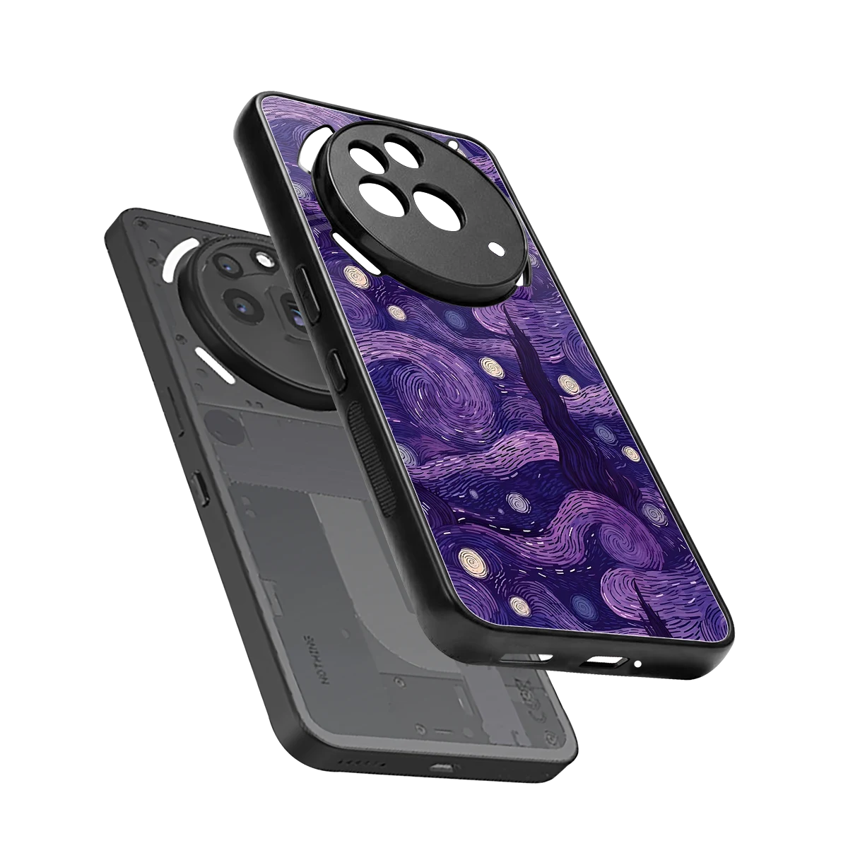 Nebula Galaxy sleek nothing phone 3a pro cover with tempered glass back and TPU edges