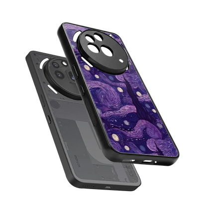 Nebula Galaxy sleek nothing phone 3a pro cover with tempered glass back and TPU edges