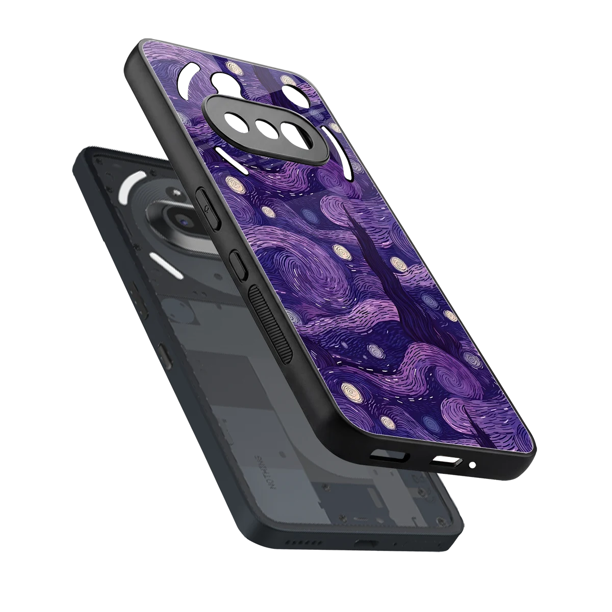 Nebula Galaxy sleek nothing phone 3a cover with tempered glass back and TPU edges