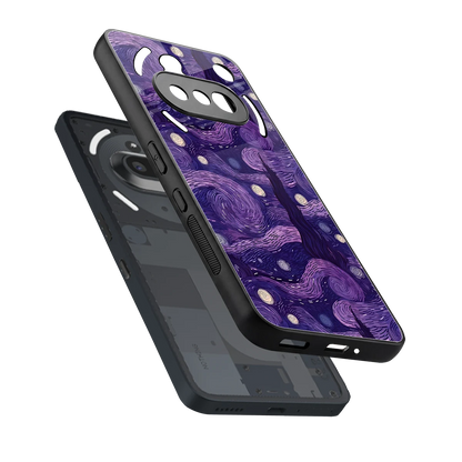 Nebula Galaxy sleek nothing phone 3a cover with tempered glass back and TPU edges