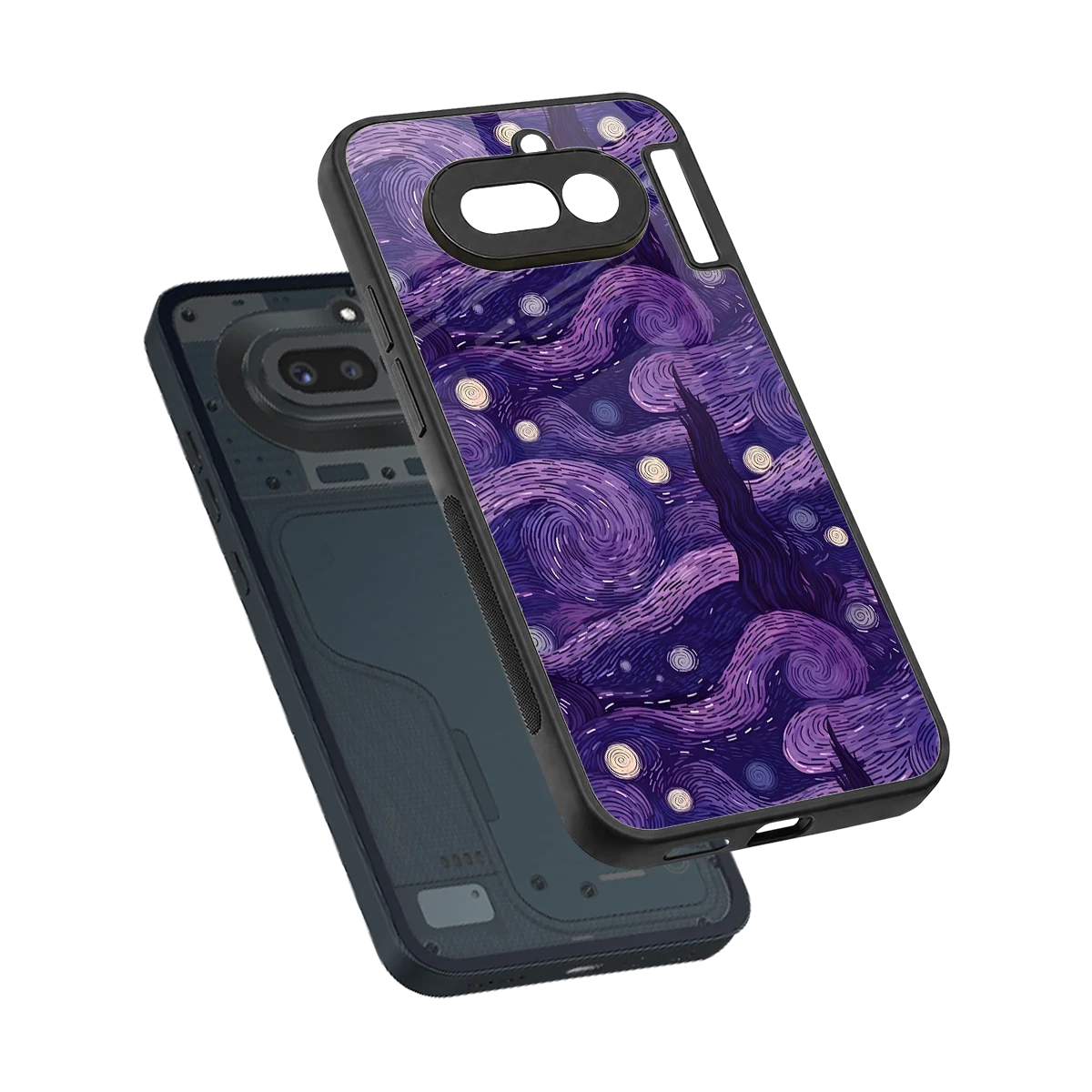 Nebula Galaxy sleek nothing phone 4a cover with tempered glass back and TPU edges