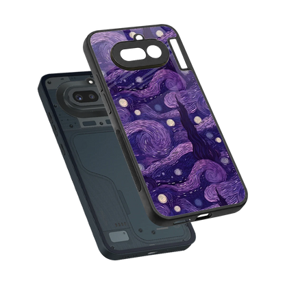 Nebula Galaxy sleek nothing phone 4a cover with tempered glass back and TPU edges