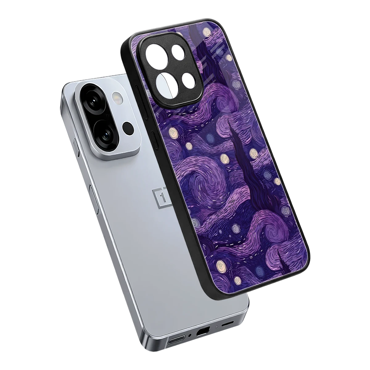 Nebula Galaxy sleek oneplus 13s cover with tempered glass back and TPU edges