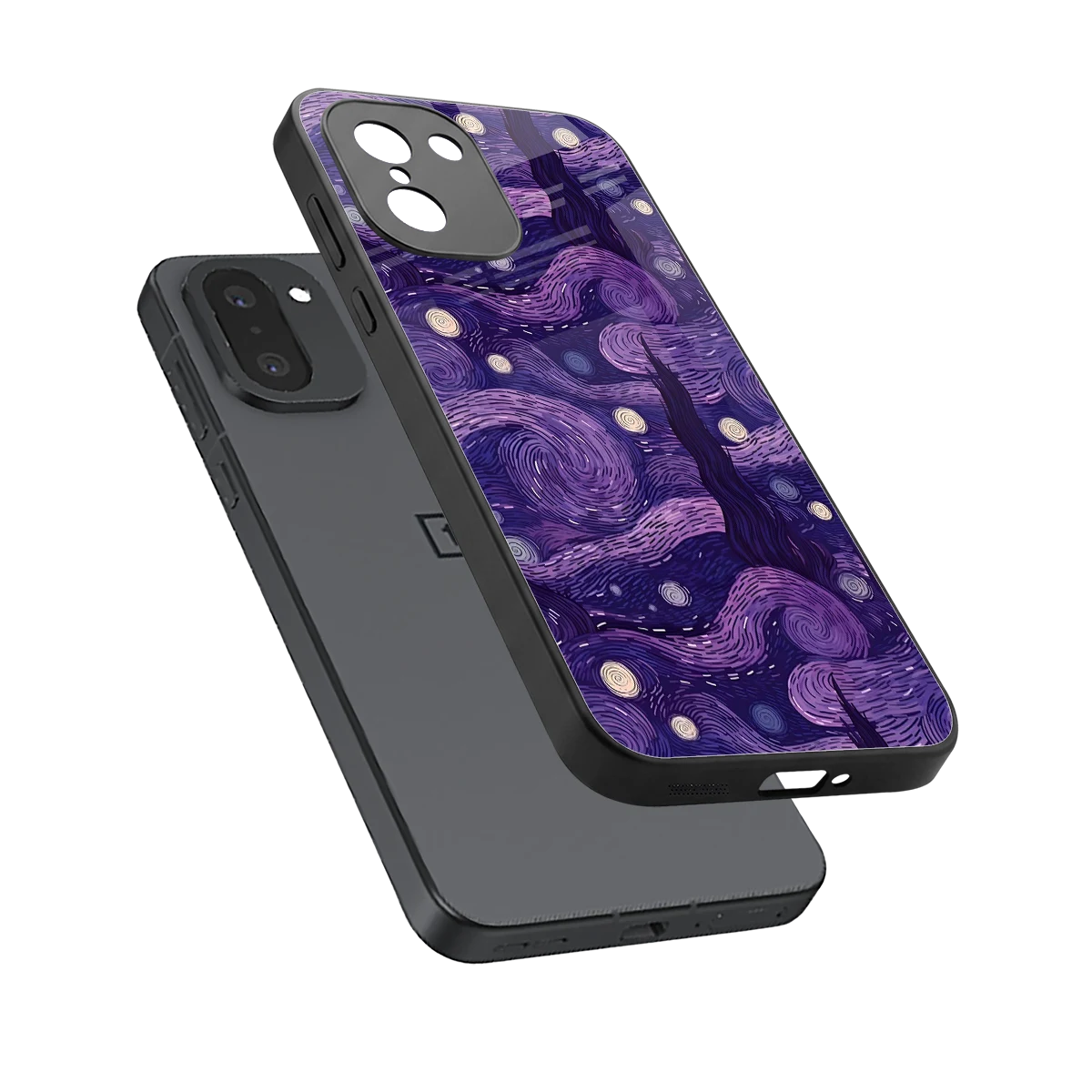 Nebula Galaxy sleek oneplus 15r cover with tempered glass back and TPU edges
