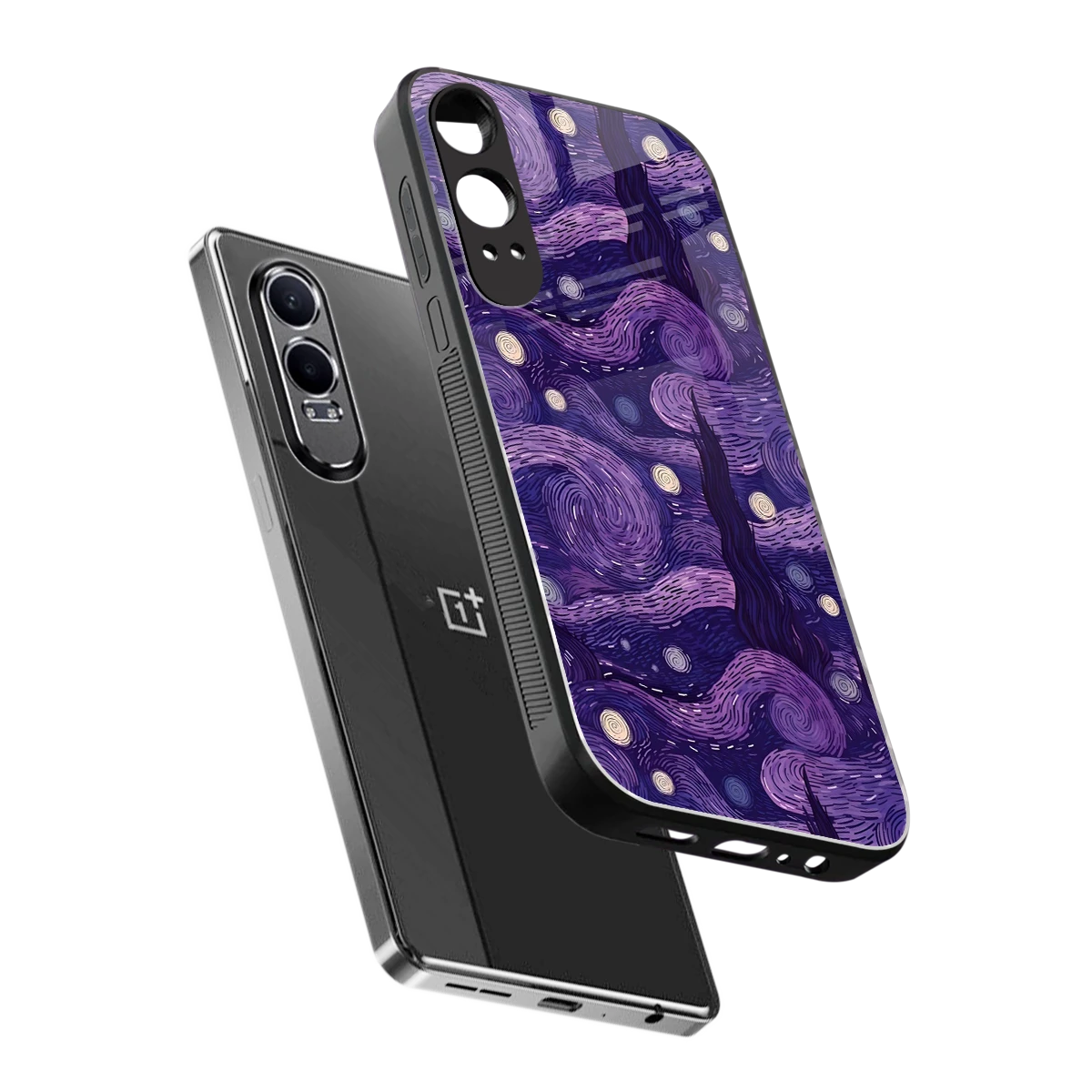 Nebula Galaxy sleek oneplus nord ce 4 lite cover with tempered glass back and TPU edges
