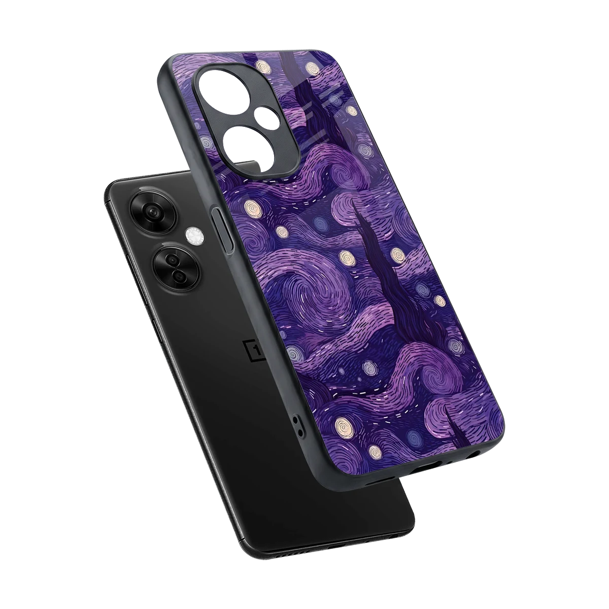 Nebula Galaxy sleek oneplus nord ce 3 lite cover with tempered glass back and TPU edges