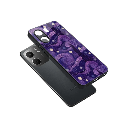 Nebula Galaxy sleek oppo a5x 5g cover with tempered glass back and TPU edges
