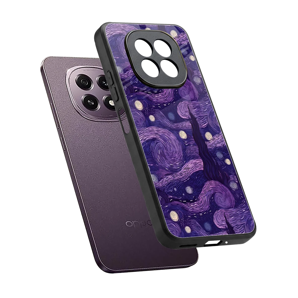 Nebula Galaxy sleek oppo f29 5g cover with tempered glass back and TPU edges