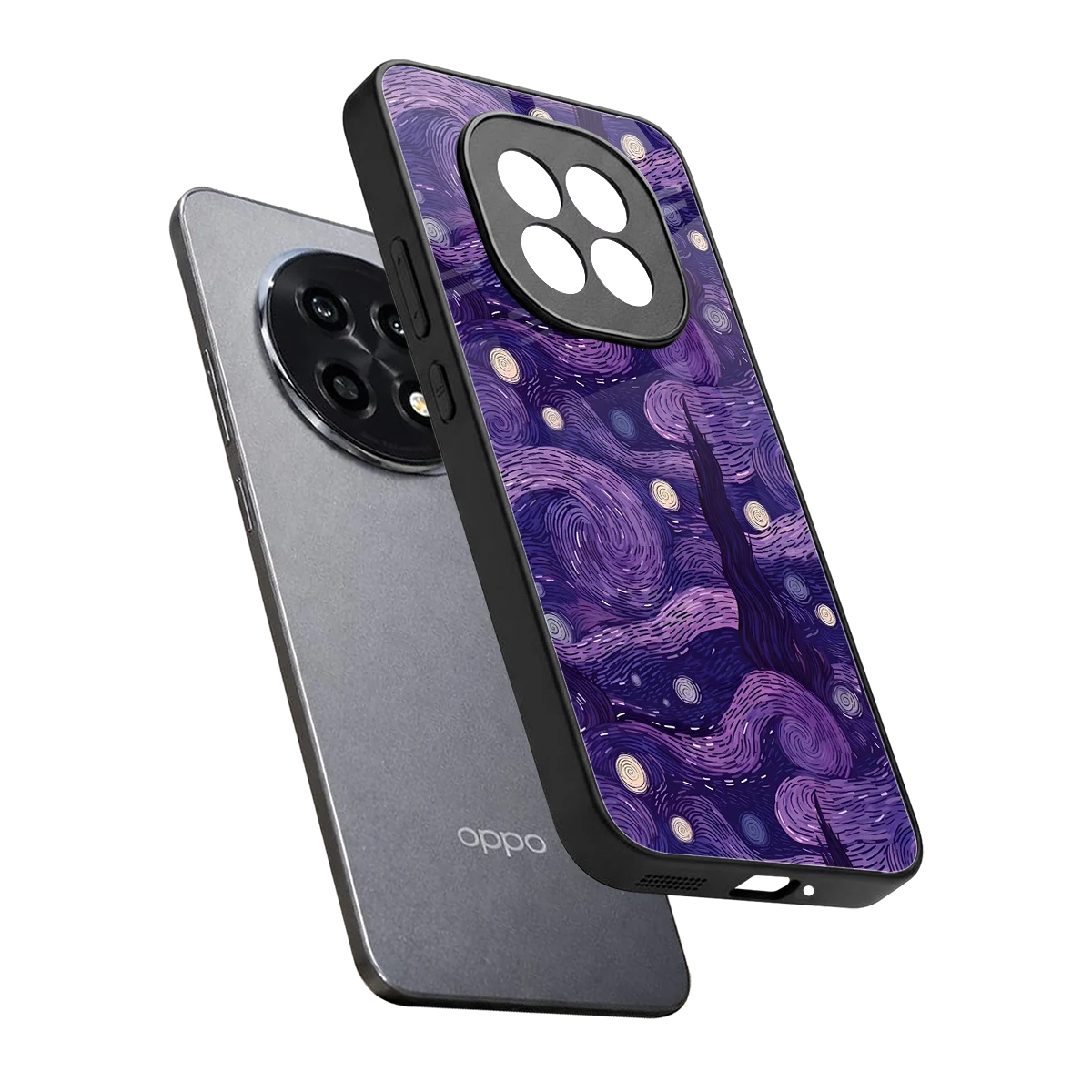 Nebula Galaxy sleek oppo f29 pro 5g cover with tempered glass back and TPU edges