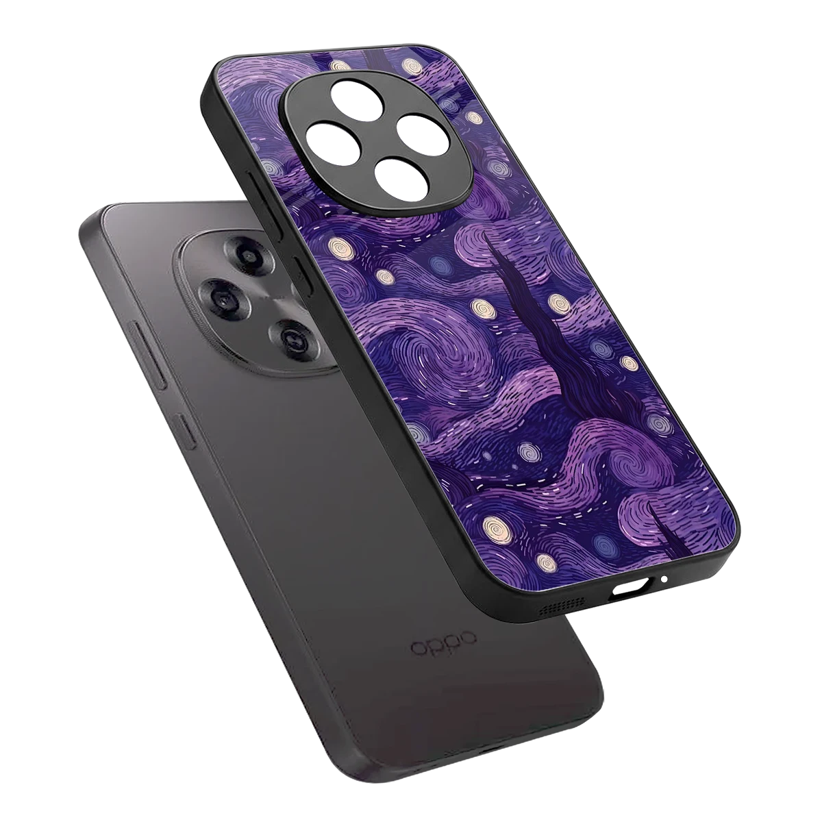 Nebula Galaxy sleek oppo f31 pro 5g cover with tempered glass back and TPU edges