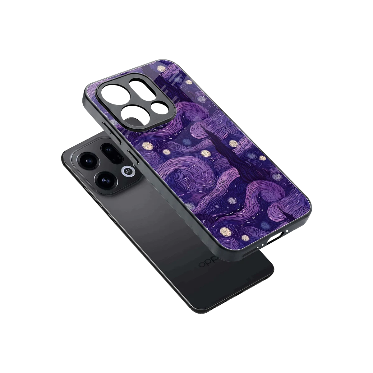 Nebula Galaxy sleek oppo find x9 cover with tempered glass back and TPU edges