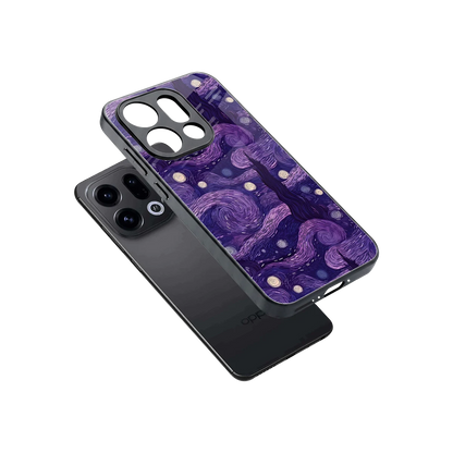 Nebula Galaxy sleek oppo find x9 cover with tempered glass back and TPU edges