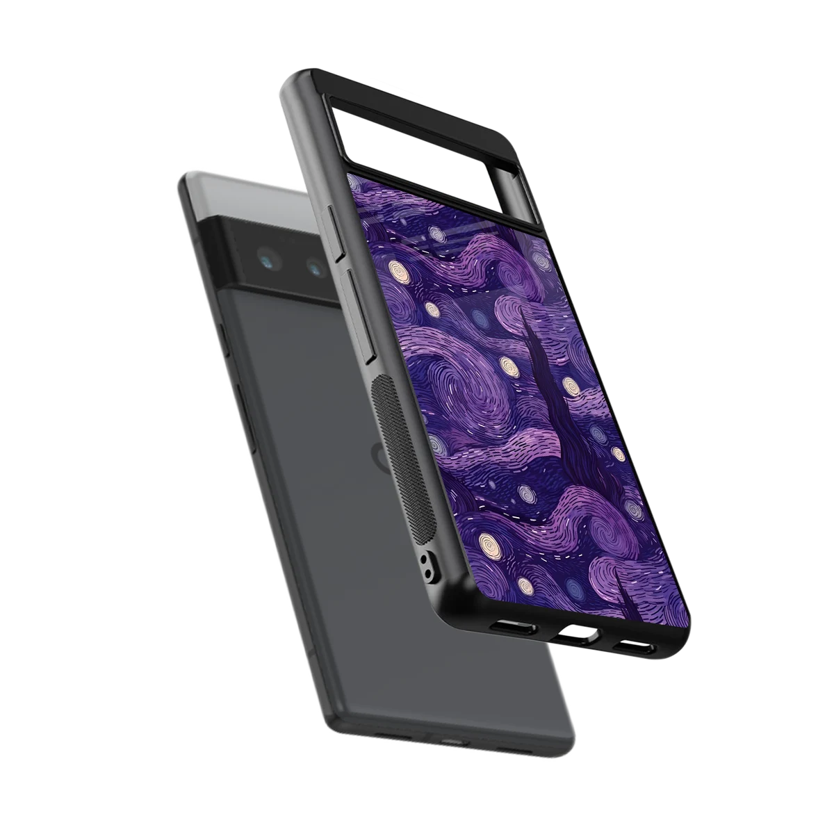 Nebula Galaxy sleek google pixel 6 pro cover with tempered glass back and TPU edges