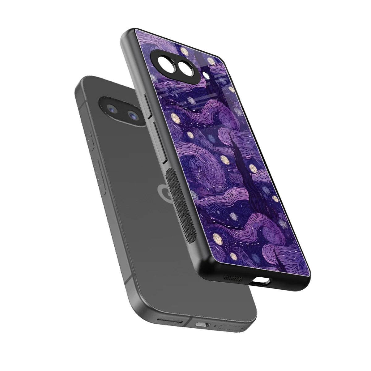 Nebula Galaxy sleek google pixel 10a cover with tempered glass back and TPU edges